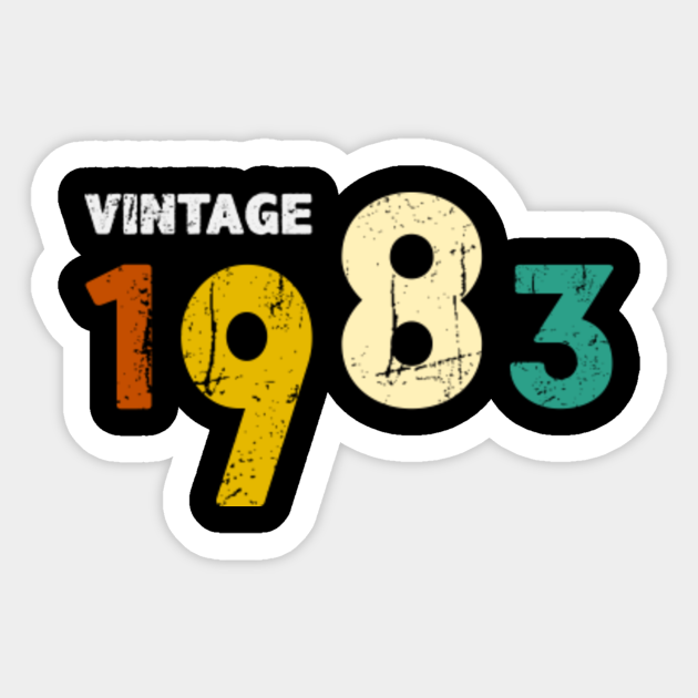 Vintage born in 1983 birth year gift 1983 Sticker TeePublic